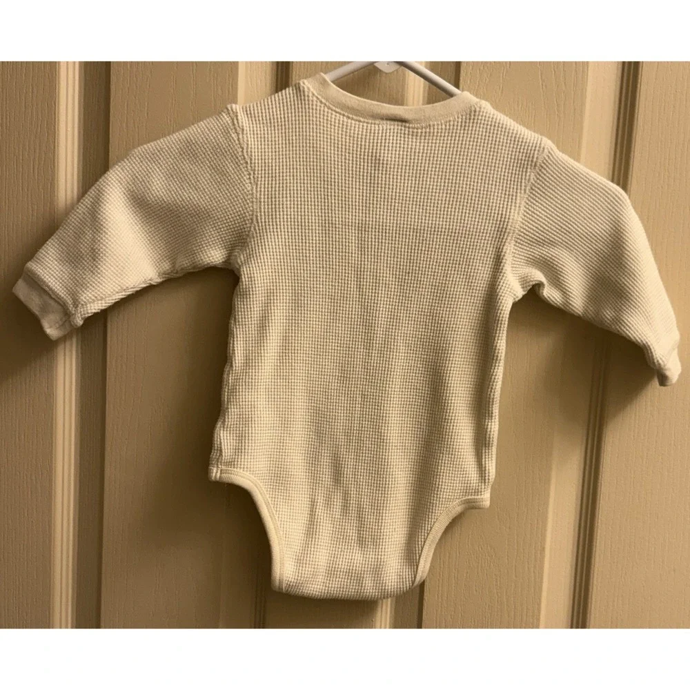 Vintage 90s Baby Gap Unisex‎ Long-Sleeve Thermal-Knit Henley Bodysuit XL EUC
